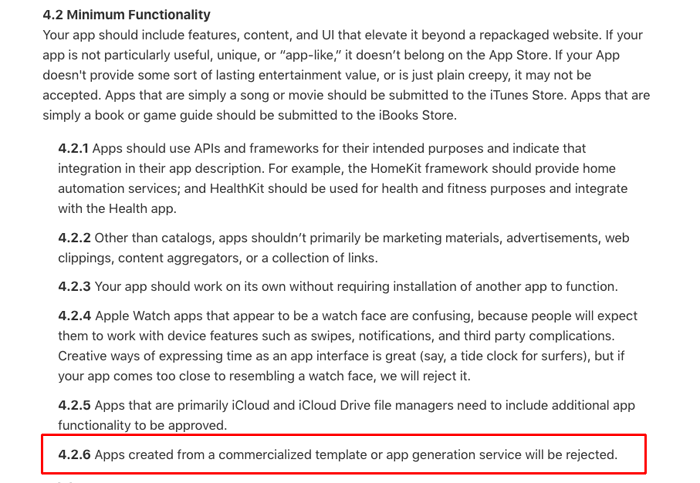 apple 4.2.6 guideline